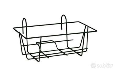 Balconiera portavaso rettangolare in ferro battuto