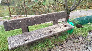 PANCHINA DA GIARDINO IN PIETRA E CEMENTO