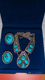 Parure vintage argento e turchese NAVAJO autentica