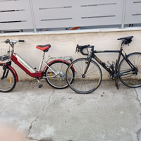 Bicicletta elettrica sost batteriae bici da corsa