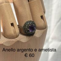 Anello in argento e ametista