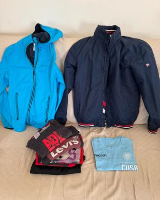 Set abbigliamento 12/14 anni maglie, giubbotti