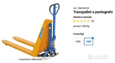 Transpallet a pantografoidraulico manuale