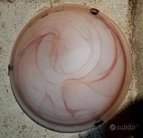 Plafoniera rosa tonda a doppio attacco 