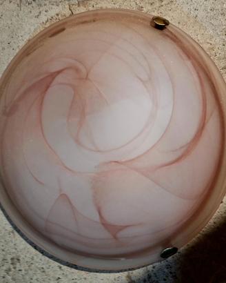 Plafoniera rosa tonda a doppio attacco 