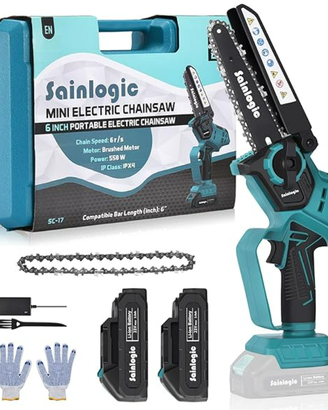 MINI MOTOSEGA ELETTRICA KIT COMPLETO