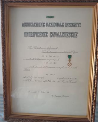 Attestato Onorificenza Cavaliere 1979