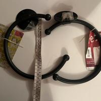 Due porta asciugamani in ferro battuto