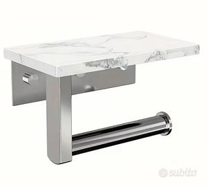 Portarotolo carta igienica con appoggio in marmo