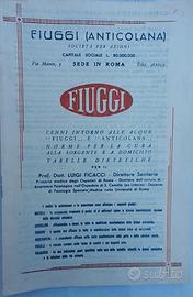 Pubblicità Fiuggi e opuscolo su proprietà acque