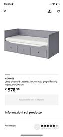 Letto divano Ikea Hemnes + materassi