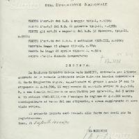 Documento 1940 Ministero Educazione