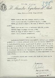 Documento 1940 Ministero Educazione