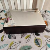 Scatola Portagioie in legno e argento silver