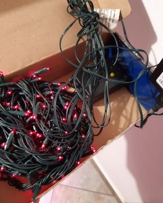 Catena natalizia luminosa con micro lampade rosse