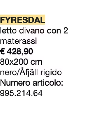 Divano Letto Fyresdal