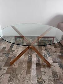 Tavolo rotondo in vetro
