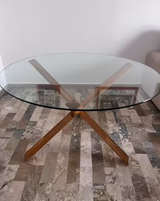 Tavolo rotondo in vetro