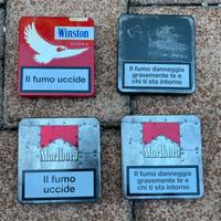 Custodie in latta di sigarette Winston e Marlboro