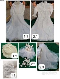 2 abiti prima comunione ragazza e accessori