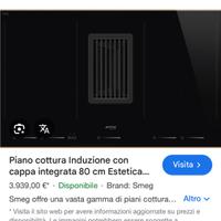 Piano cottura induzione con cappa integrata smeg