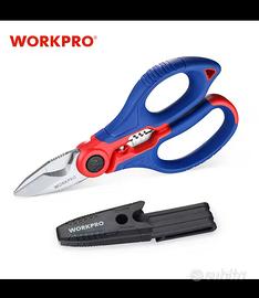 Forbici da elettricista workpro con clip astuccio