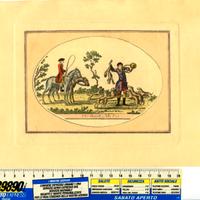 Vecchia Stampa con Passepartout e foglio Acetato