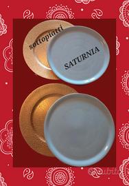 sottopiatti oro e bianco Saturnia 
