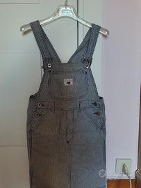 Salopette ragazzina bianca e blu Benetton