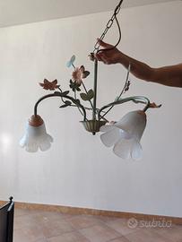 lampadario stile floreale arte fiorentina