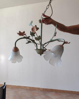 lampadario stile floreale arte fiorentina
