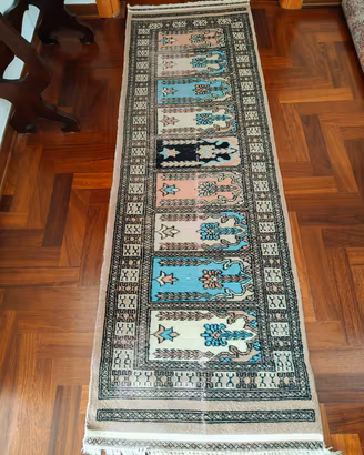 Tappeto passatoia vintage Pakistano Kashmir 