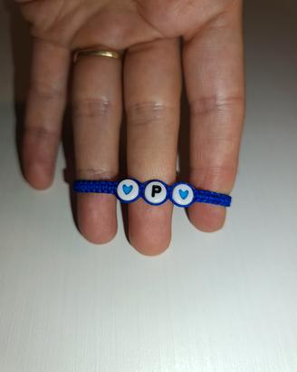Bracciale Macramè Bambino con Iniziale P 