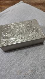 Scatola portaoggetti metallo argentato 