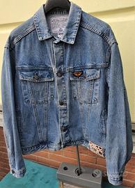 Avirex giacca giubbino jeans denim uomo vintage 80