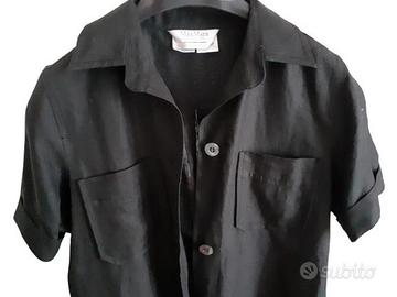 chemisier nero Max Mara 100% Lino