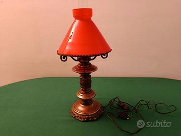 LAMPADA VINTAGE/ANTICO OTTONE PESANTE E VETRO SOFF