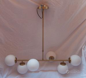 LAMPADARIO A SOSPENSIONE 6 GLOBI IN VETRO , FRANCE
