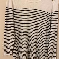 Maglia da donna a righe bianche e nere