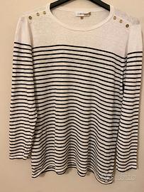 Maglia da donna a righe bianche e nere