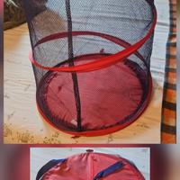 Portaoggetti pieghevole in rete rossa