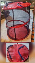 Portaoggetti pieghevole in rete rossa