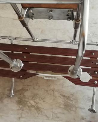 Spiaggetta inox,con supporto motore ausiliario.