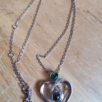 Collana in argento sterling 925 e pietra verde