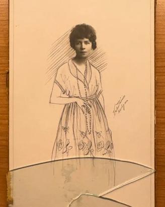 Valentino Garavani disegno originale anni '40