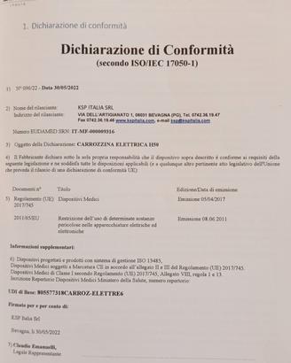 Carrozzina elettrica auto-pieghevole