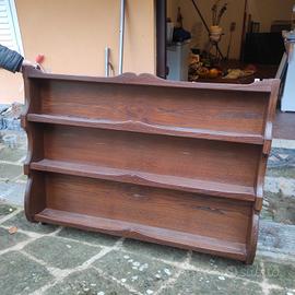 Piattaia a muro in legno di castagno '900