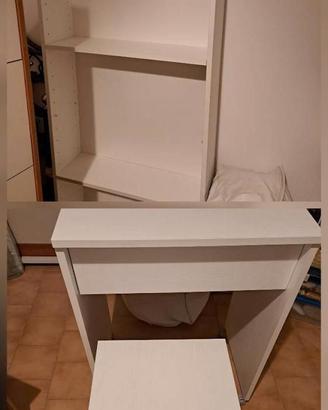Libreria Salvaspazio con Scrivania e Seduta