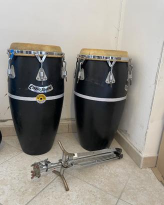 Coppia di Congas Latin Sound by Wooding +supporto