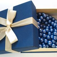 Collana perle vetro di pregio vintage blu ardesia